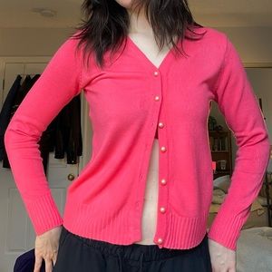 Vintage pink cardigan with pearl pink buttons